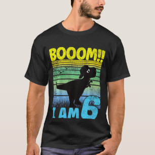 Kinder Cool Dino Verjaardag 6 Jaar Oud Verjaardags T-shirt