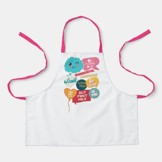 Kinder Cool Leuke Grappige Motivatie Gezegden Woor Schort (Voorkant)