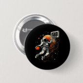 Kinder Cool Space Basketbal met Astronaut Ronde Button 5,7 Cm (Voorkant /achterkant)