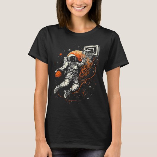 Kinder Cool Space Basketbal met Astronaut T-shirt (Voorkant)