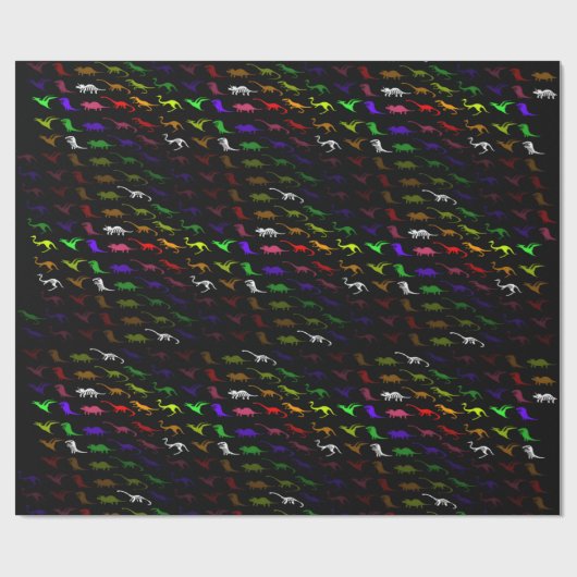 Kinder coole regenboogkleurige schattige dinosauru cadeaupapier (Vlak)