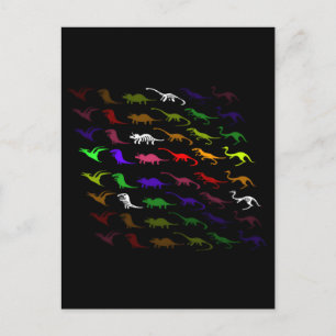 Kinder coole regenboogkleurige schattige dinosauru feestdagenkaart