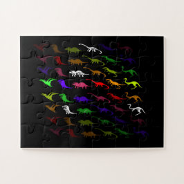 Kinder coole regenboogkleurige schattige dinosauru legpuzzel
