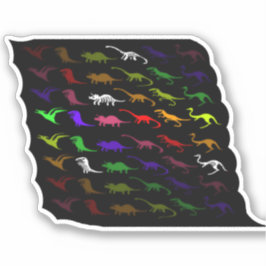 Kinder coole regenboogkleurige schattige dinosauru sticker