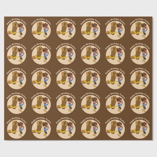 Kinder Cowboy Birthday Party Personalized Boys Nam Cadeaupapier (Vlak)