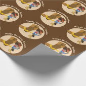 Kinder Cowboy Birthday Party Personalized Boys Nam Cadeaupapier (Hoek)