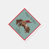 Kinder cowboy rodeo jarig servet (Hoek)