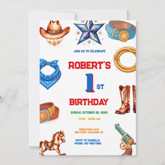 Kinder Cowboy verjaardagsfeestje Kaart (Voorkant)