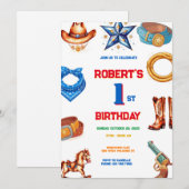 Kinder Cowboy verjaardagsfeestje Kaart (Voorkant / Achterkant)