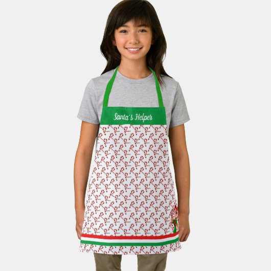 Kinder crafting of bakken Kerstmis aangepaste teks Schort (Insitu)