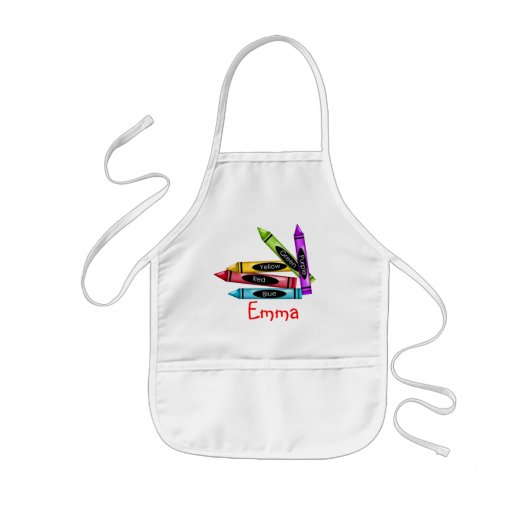 Kinder Crayon Art Apron Kinder Schort (Voorkant)