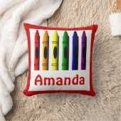Kinder Crayons Crayon Name Room Décor Pillow Kussen (Deken)