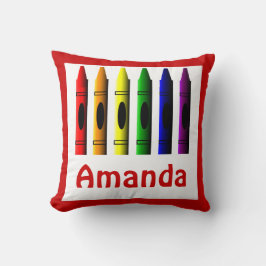 Kinder Crayons Crayon Name Room Décor Pillow Kussen
