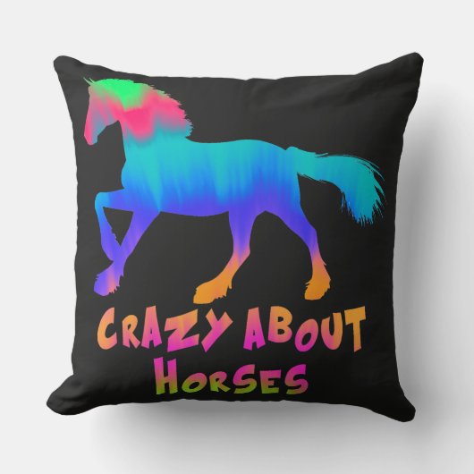 Kinder "Crazy About Horses" Tropisch Stropdas-Dye Kussen (Voorkant)