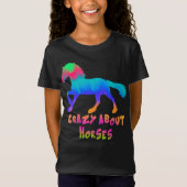 Kinder "Crazy About Horses" Tropisch Stropdas-Dye T-shirt (Voorkant)