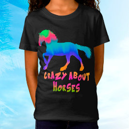 Kinder "Crazy About Horses" Tropisch Stropdas-Dye T-shirt