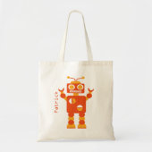 Kinder Crazy Oranje Robot Persoonlijke jongens Tote Bag (Voorkant)