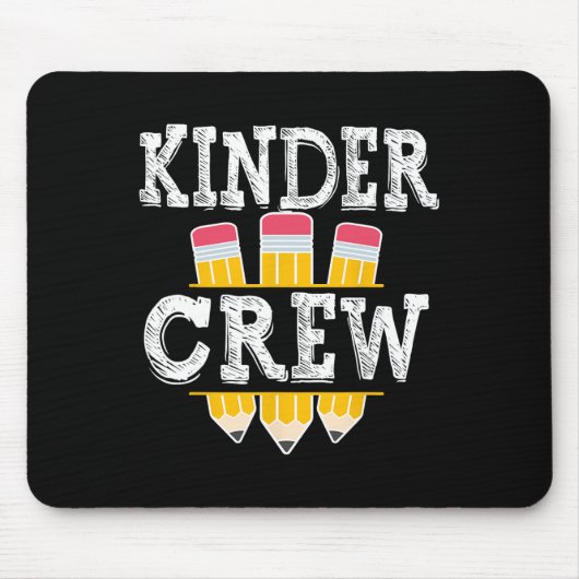 Kinder Crew Fun Kindergarten Squad 1 dag Muismat (Voorkant)