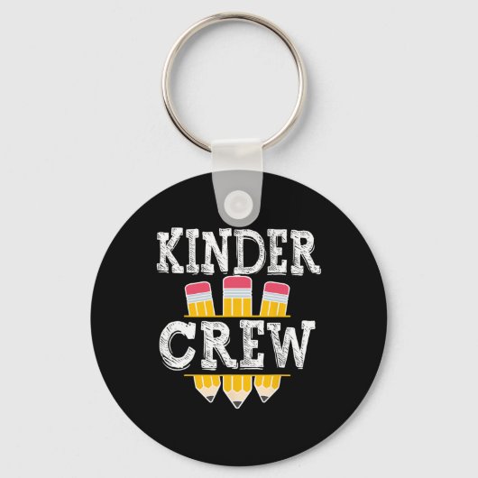 Kinder Crew Fun Kleuterschool Squad Leraar 1e Dag Sleutelhanger (Voorkant)