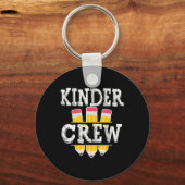 Kinder Crew Fun Kleuterschool Squad Leraar 1e Dag Sleutelhanger (Voorkant)