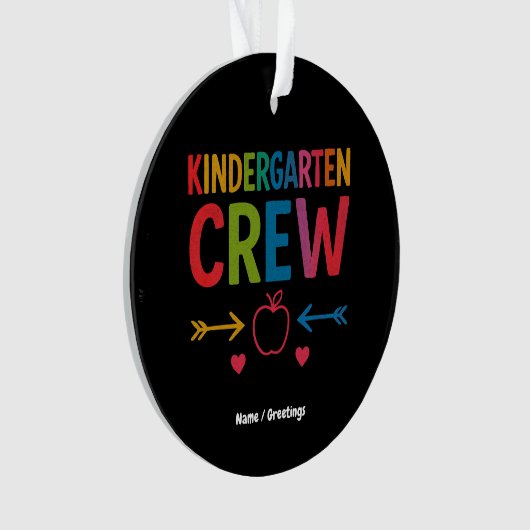 Kinder Crew Grappig Kindergarten Leuk Terug Naar S Ornament (voorkant)