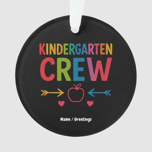 Kinder Crew Grappig Kindergarten Leuk Terug Naar S Ornament (voorkant)