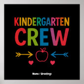 Kinder Crew Grappig Kindergarten Leuk Terug Naar S Poster (Voorkant)