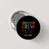 Kinder Crew Grappig Kindergarten Leuk Terug Naar S Ronde Button 3,2 Cm (Voorkant /achterkant)
