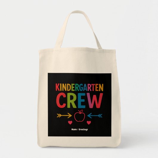 Kinder Crew Grappig Kindergarten Leuk Terug Naar S Tote Bag (Voorkant)