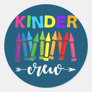 Kinder Crew Kindergarten 1 dag onderwijzer Ronde Sticker