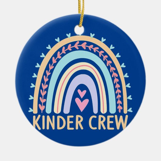 Kinder Crew Kindergarten Leraar Regenboog 1 dag Keramisch Ornament (Voorkant)