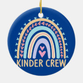 Kinder Crew Kindergarten Leraar Regenboog 1 dag Keramisch Ornament (Achterkant)