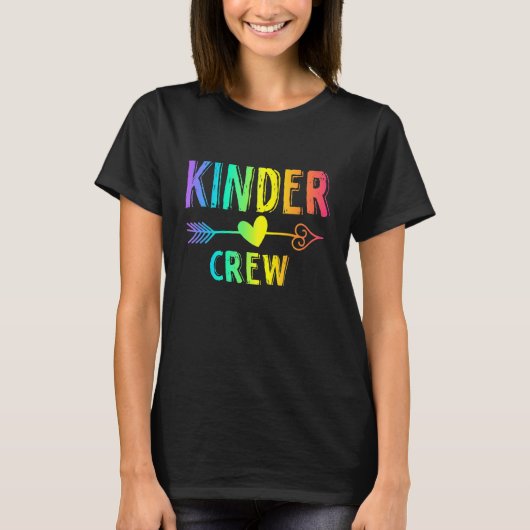 Kinder Crew Kindergarten Level Teamdocent Terug T T-shirt (Voorkant)