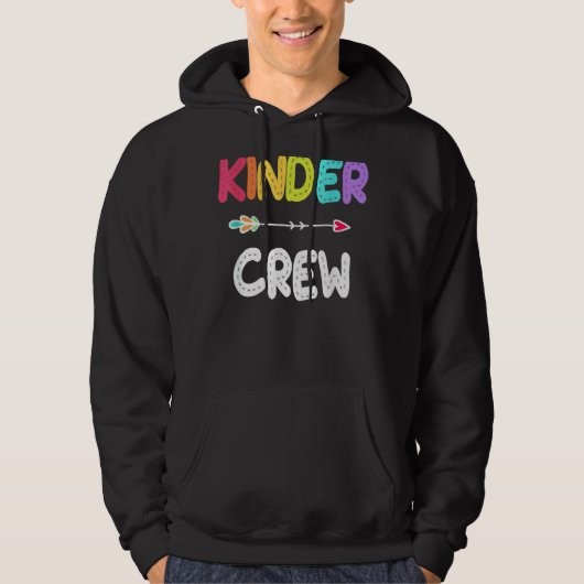Kinder Crew Kindergarten Onderwijzer 1e dag van de Hoodie (Voorkant)