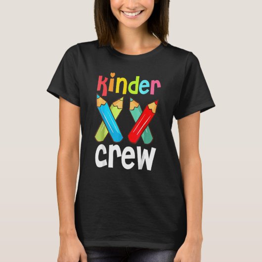 Kinder Crew Kindergarten Onderwijzer 1e dag van de T-shirt (Voorkant)
