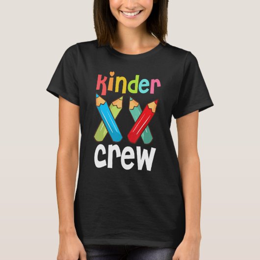 Kinder Crew Kindergarten Onderwijzer 1e dag van de T-shirt (Voorkant)