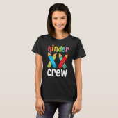 Kinder Crew Kindergarten Onderwijzer 1e dag van de T-shirt (Voorkant volledig)