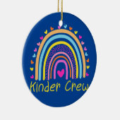Kinder Crew Kindergarten Teacher Rainbow Heart Keramisch Ornament (Rechts)