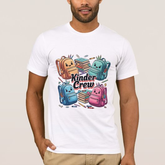 Kinder Crew Lieve Rugzakken Terug naar School T-shirt (Voorkant)