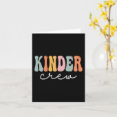 Kinder Crew Retro Groovy Happy First Day O Kaart (Gele Bloem)