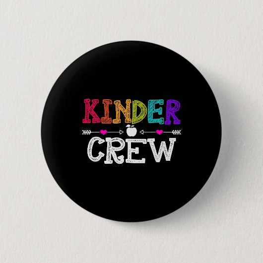 Kinder Crew Terug naar school Kleuterschool Leraar Ronde Button 5,7 Cm (Voorkant)