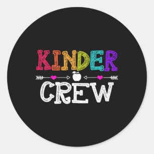 Kinder Crew Terug naar school Kleuterschool Leraar Ronde Sticker