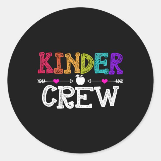 Kinder Crew Terug naar school Kleuterschool Leraar Ronde Sticker (Voorkant)