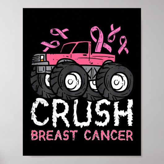 Kinder Crush Breast Cancer Awareness Monster Truck Poster (Voorkant)