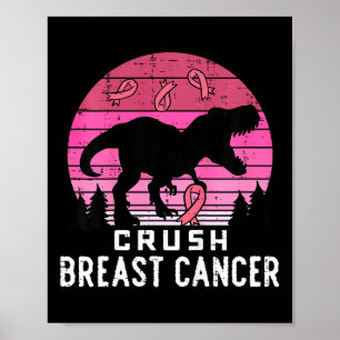 Kinder Crush Breast Cancer Roze Trex Dino Bewusthe Poster