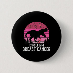 Kinder Crush Breast Cancer Roze Trex Dino Bewusthe Ronde Button 5,7 Cm