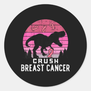 Kinder Crush Breast Cancer Roze Trex Dino Bewusthe Ronde Sticker