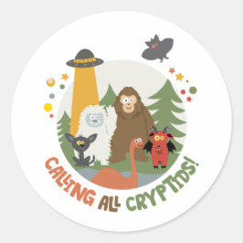 Kinder Cryptid Club T-shirt Classic Ronde Sticker