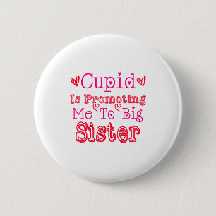 Kinder Cupido Bevordert Me Tot Grote Zus Valentine Ronde Button 5,7 Cm
