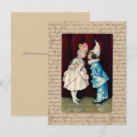 Kinder Curtsy ~ Briefkaart / Uitnodigingen (Voorkant / Achterkant)